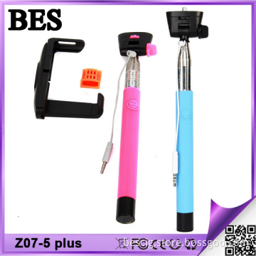 New Arrival Cable Take Pole Wire Selfie Stick Monopod (Z07-5 Plus)